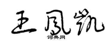 曾慶福王鳳凱草書個性簽名怎么寫