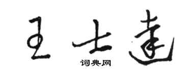 駱恆光王士達草書個性簽名怎么寫