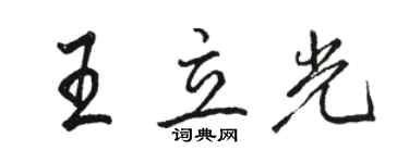 駱恆光王立光行書個性簽名怎么寫