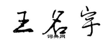 曾慶福王名宇行書個性簽名怎么寫