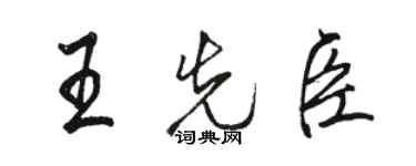駱恆光王先臣行書個性簽名怎么寫