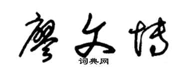 朱錫榮廖文博草書個性簽名怎么寫