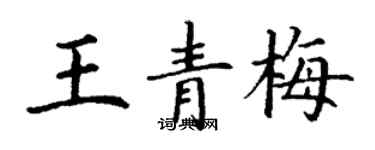 丁謙王青梅楷書個性簽名怎么寫