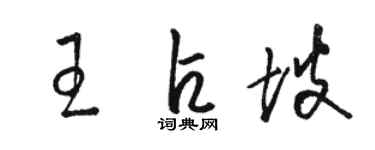 駱恆光王占坡草書個性簽名怎么寫