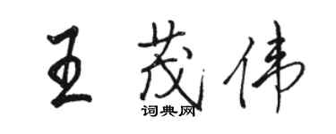 駱恆光王茂偉行書個性簽名怎么寫