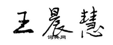 曾慶福王晨慧行書個性簽名怎么寫