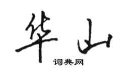 駱恆光華山行書個性簽名怎么寫