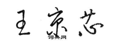 駱恆光王京芯草書個性簽名怎么寫