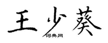 丁謙王少葵楷書個性簽名怎么寫