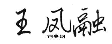 駱恆光王鳳融行書個性簽名怎么寫