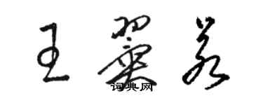 駱恆光王翼若草書個性簽名怎么寫