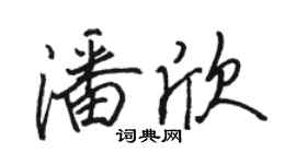駱恆光潘欣行書個性簽名怎么寫