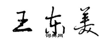 曾慶福王東美行書個性簽名怎么寫