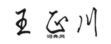 駱恆光王正川行書個性簽名怎么寫