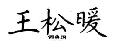 丁謙王松暖楷書個性簽名怎么寫