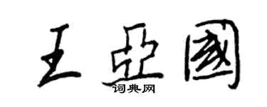 王正良王亞國行書個性簽名怎么寫