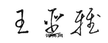 駱恆光王聖雅草書個性簽名怎么寫