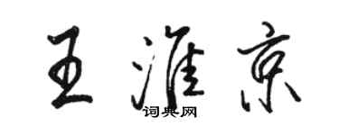 駱恆光王淮京行書個性簽名怎么寫
