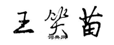 曾慶福王笑苗行書個性簽名怎么寫