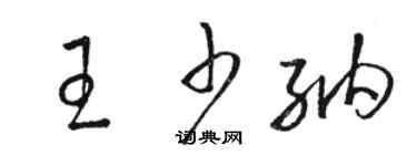 駱恆光王少納草書個性簽名怎么寫