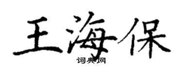 丁謙王海保楷書個性簽名怎么寫