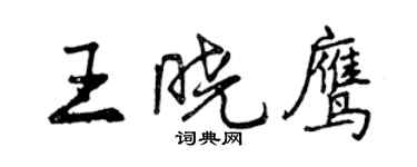 曾慶福王曉鷹行書個性簽名怎么寫