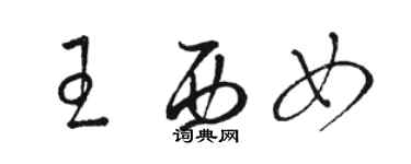 駱恆光王西女草書個性簽名怎么寫