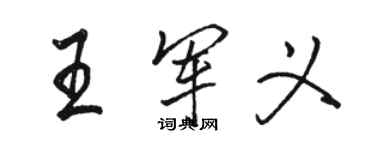 駱恆光王軍義行書個性簽名怎么寫