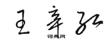 駱恆光王辛紅草書個性簽名怎么寫