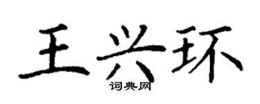丁謙王興環楷書個性簽名怎么寫