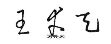 駱恆光王幸天草書個性簽名怎么寫