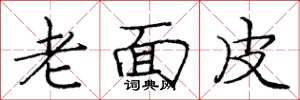 龐中華老面皮楷書怎么寫