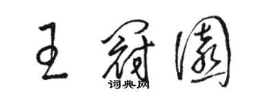 駱恆光王冠園草書個性簽名怎么寫