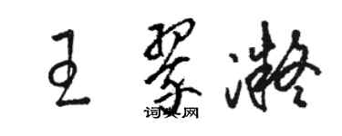 駱恆光王翠凝草書個性簽名怎么寫