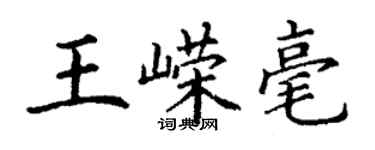 丁謙王嶸毫楷書個性簽名怎么寫