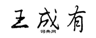 曾慶福王成有行書個性簽名怎么寫