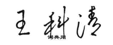 駱恆光王科清草書個性簽名怎么寫