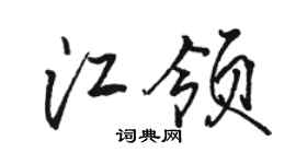 駱恆光江領行書個性簽名怎么寫