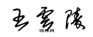 朱錫榮王雲陵草書個性簽名怎么寫