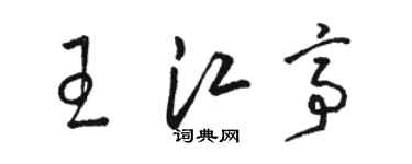 駱恆光王江亭草書個性簽名怎么寫