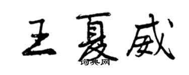 曾慶福王夏威行書個性簽名怎么寫