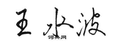 駱恆光王水波行書個性簽名怎么寫