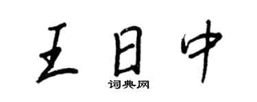王正良王日中行書個性簽名怎么寫