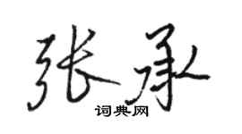 駱恆光張承行書個性簽名怎么寫