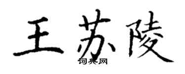 丁謙王蘇陵楷書個性簽名怎么寫