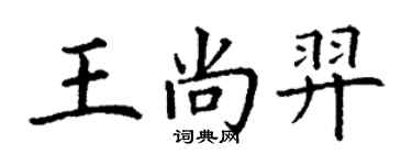 丁謙王尚羿楷書個性簽名怎么寫