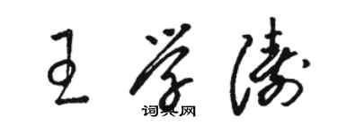 駱恆光王學濤草書個性簽名怎么寫