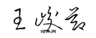 駱恆光王峻節草書個性簽名怎么寫