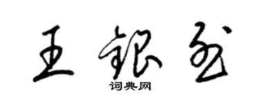 梁錦英王銀烈草書個性簽名怎么寫