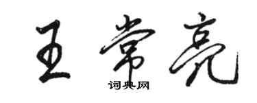 駱恆光王常亮行書個性簽名怎么寫